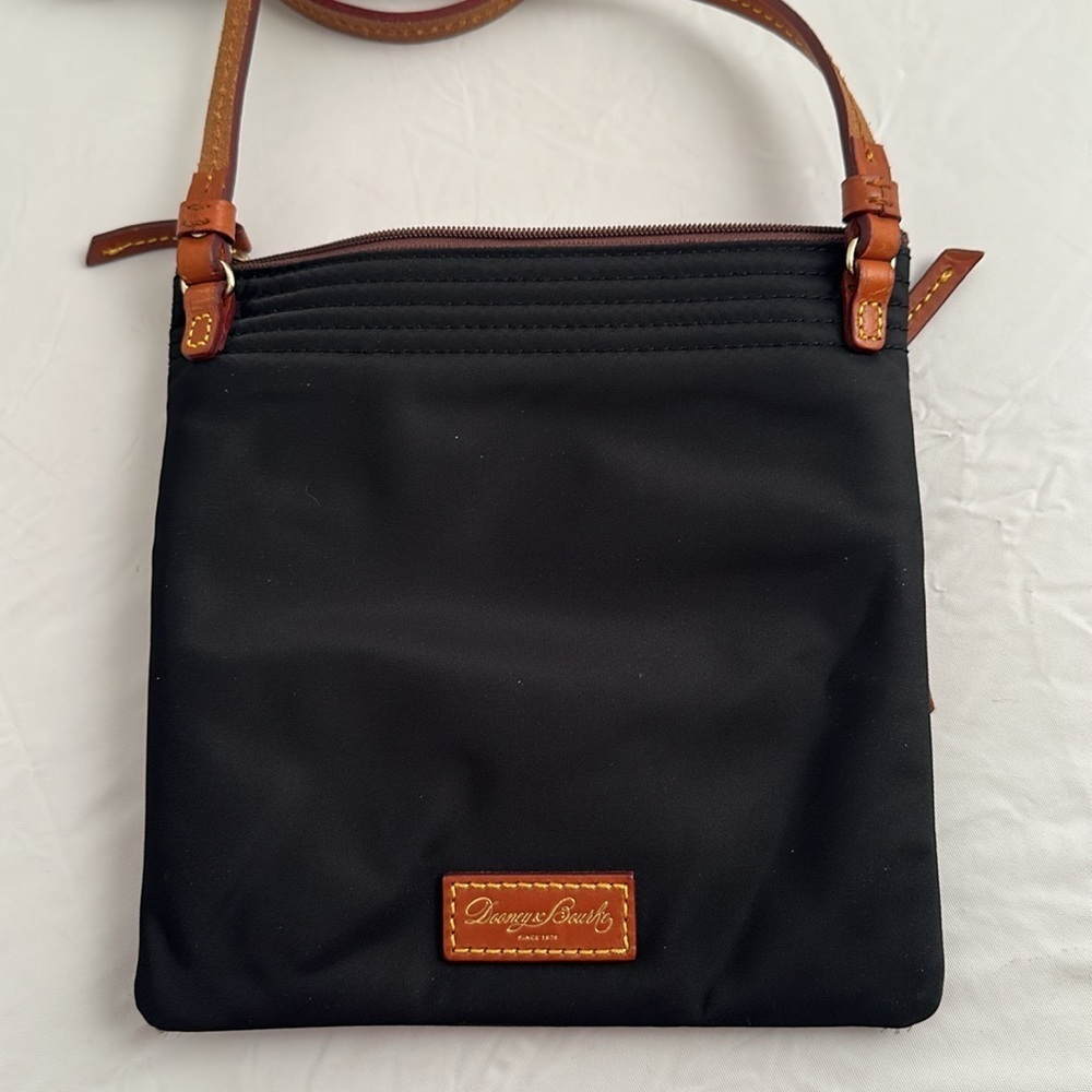 Dooney and Bourke North South Triple Zip black nylon adjustable crossbody bag - Picture 4 of 13